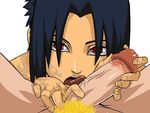  2boys artist_request licking male male_focus multiple_boys naruto oral penis red_eyes sharingan tongue uchiha_sasuke uncensored uzumaki_naruto yaoi 