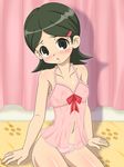  1girl blush breasts female highres inazuma_eleven inazuma_eleven_(series) kino_aki nightgown nipples panties see-through solo takappe underwear 