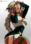  aisha_clanclan animal_humanoid blush breasts clothed clothing ctarl-ctarl felid felid_humanoid female green_eyes hair humanoid mammal mammal_humanoid outlaw_star simple_background solo white_background white_hair 