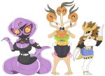  &lt;3 &lt;3_eyes anthro arbok breasts clothing costume dodrio naga nintendo pok&eacute;ball pok&eacute;mon pok&eacute;mon_(species) reptile sanslash scalie serpentine snake urusee584 video_games wide_hips 