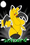  absurd_res anthro big_breasts breasts clothing curvy_figure female halloween hi_res holidays nintendo pikachu pok&eacute;mon pok&eacute;mon_(species) snizard thick_thighs video_games wide_hips wings 