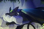  2019 anthro digital_media_(artwork) dragon dreamworks elvche hi_res how_to_train_your_dragon male night_fury scalie solo western_dragon wings 