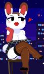  &lt;3 absurd_res animal_crossing blush blush_stickers breasts cleavage clothed clothing eyeshadow female garter_belt garter_straps gloves handwear hi_res lagomorph legwear lipstick makeup mammal nintendo solo stockings tiffany_(animal_crossing) video_games 