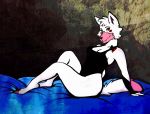  2015 anthro anthrofied arctic_fox black_nose breasts canid canine female five_nights_at_freddy&#039;s five_nights_at_freddy&#039;s_2 fox fur mammal mangle_(fnaf) multicolored_body multicolored_fur pink_body pink_fur pinup pose red_cheeks sitting the_wonderbolts_(artist) two_tone_body two_tone_fur video_games white_body white_fur wide_hips yellow_eyes 