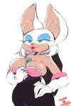  absurd_res anthro camel_toe clothing female fur gem gloves handwear hi_res home-cooking rouge rouge_outfit rouge_the_bat seductive sonic_(series) sonic_the_hedgehog 