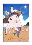  2016 beach clothing hat headgear headwear hi_res ichthy0stega lagomorph leporid mammal rabbit seaside 