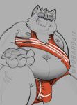  anthro belly bulge kemono male mammal overweight overweight_male pobaro sketch slightly_chubby ursid 