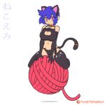  1:1 2019 2d_animation 5_fingers :3 animated armwear ball_of_yarn bell bell_collar big_breasts black_armwear black_bra black_clothing black_legwear black_panties black_underwear blue_hair breasts cat_lingerie cleavage cleavage_cutout clothed clothing collar digital_media_(artwork) elbow_gloves elf emi_(character) eyebrow_through_hair eyebrows fake_cat_ears fake_cat_tail fake_ears fake_tail female fingers gloves hair handwear humanoid legwear lingerie looking_at_viewer mammal markings navel not_furry panties pink_eyes short_hair simple_background sitting smile solo spread_legs spreading text thick_thighs translucent translucent_hair twistedgrimtv underwear whisker_markings yarn 