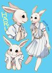 2019 anthro beastars clothed clothing female haru_(beastars) lagomorph leporid looking_at_viewer mammal msdk_max rabbit simple_background smile solo 