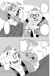  2019 anthro canid canine canis domestic_dog duo eyewear glasses humanoid_hands japanese_text male mammal overweight overweight_male sippo suid suina sus_(pig) text wild_boar 