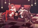  bikini_top chibi cu_chulainn cu_chulainn_alter_(fate/grand_order) elbow_gloves fate/grand_order fate_(series) garter_belt gloves hat male medb_(fate/grand_order) navel scathach_(fate/grand_order) stockings thighhighs xion32 