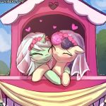  &lt;3 2019 blush bonbon_(mlp) duo earth_pony equid equine female feral friendship_is_magic hair horn horse hug lumineko lyra_heartstrings_(mlp) mammal multicolored_hair my_little_pony outside pony two_tone_hair unicorn wedding 