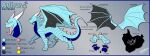 5_toes absurd_res arthur_the_quasar blue_body blue_border blue_scales border claws dorsal_ridge dragon english_text feet feral fr0stbit3 hi_res horn male model_sheet open_mouth quasar_dragon scales scalie solo star_pattern text toes tongue walking western_dragon white_horn wings yellow_eyes