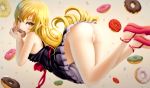  ass bakemonogatari blonde_hair dkoro dress food long_hair monogatari_(series) nopan oshino_shinobu pointed_ears pussy uncensored vampire waifu2x yellow_eyes 