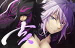  animal atalanta_(fate) atalanta_alter breasts catgirl cleavage close fate/apocrypha fate_(series) green_eyes horns mukunokino_isshiki purple_hair 