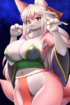 anthro big_breasts blush breasts canid canine clothed clothing faroula_twitt female female_anthro fingers fox fur hair hi_res looking_at_viewer mammal smile solo tail white_body