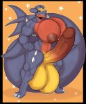 absurd_res anthro areola balls biceps big_balls big_breasts big_penis black_sclera breasts erection fist garchomp generation_4_pokemon genitals gynomorph hi_res huge_balls huge_breasts huge_penis hyper hyper_balls hyper_genitalia hyper_penis intersex multicolored_body muscular muscular_anthro muscular_gynomorph muscular_intersex nintendo nipples nude orange_eyes penis pillowymounds pokemon pokemon_(species) red_areola red_nipples solo two_tone_body
