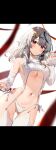  1girl absurdres ass_visible_through_thighs bare_shoulders black_hair blush braid breasts cleavage detached_sleeves garter_straps grey_hair hair_between_eyes hair_ornament hairclip hand_up heart heart_hair_ornament highres hololive kasumi_komo large_breasts long_hair looking_at_viewer meme_attire multicolored_hair navel panties red_eyes ribbed_legwear ribbed_panties ribbed_sleeves ribbed_sweater ribbed_thighhighs sakamata_chloe side-tie_panties single_braid sleeveless sleeveless_sweater sleeveless_turtleneck solo stomach streaked_hair sweater thigh_gap thighs turtleneck turtleneck_sweater underwear virgin_destroyer_sweater virtual_youtuber white_garter_straps white_panties white_sweater x_hair_ornament 