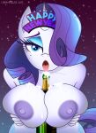 absurd_res anthro areola bedroom_eyes big_breasts breasts equid equine eyelashes female friendship_is_magic hair hair_over_eye hasbro hi_res holding_breast holidays horn lennonblack looking_at_viewer mammal my_little_pony narrowed_eyes new_year nipples one_eye_obstructed pupils rarity_(mlp) seductive unicorn