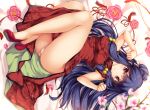  blue_hair blush chinese_clothes chinese_dress flowers long_hair moneti_(daifuku) panties purple_eyes ranma&frac12; shampoo underwear 