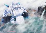 anthro bear breasts hi_res hot_spring league_of_legends male mammal muscular nipples onsen primodrago riot_games solo volibear water