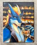 alcohol anthro bar beverage clock dragon hi_res leather male night oil_painting_(artwork) painting_(artwork) pascaldexion rain_dragon teryx_commodore traditional_media_(artwork) watch whiskey