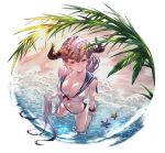  aleeza_(granblue_fantasy) bikini cleavage granblue_fantasy horns pointy_ears swimsuits wet yu_pian 