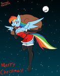 anthro christmas equid equine female friendship_is_magic hasbro hi_res holidays mammal my_little_pony pegasus rainbow_dash_(mlp) samuel-neocros solo wings