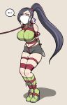  bdsm bondage bound cloth_gag crotch_rope dragon_quest dragon_quest_xi gag gagged highres improvised_gag jam-orbital martina_(dq11) over_the_nose_gag ponytail restrained shibari 