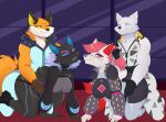 all_fours anal anthro arctic_fox bite biting_lip black_body black_fur blue_eyes blush bodily_fluids breasts canid canine canis clothing danilokumriolu drooling duo epic_games female fennix_(fortnite) floor fortnite fox fur glass green_clothing group group_sex hair half-closed_eyes hi_res inside kimiko_five_tails latex latex_clothing male mammal narrowed_eyes nervous nervous_smile orange_body orange_fur pack_leader_highwire pink_eyes pink_hair saliva sex spikes tail thick_thighs volpez_(fortnite) white_body white_fur wolf yellow_eyes