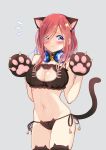  5-toubun_no_hanayome animal_ears bra cleavage headphones nakano_miku nekomimi pantsu piyopoyo string_panties tail thighhighs 