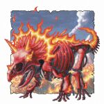 1:1 ambiguous_gender animated_skeleton bone cc-by-nc-sa ceratopsian chorilate creative_commons dinosaur elemental_creature feral fire fire_creature horn open_mouth ornithischian quadruped reptile scalie skeleton solo tail triceratops undead