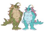 anglerfish anthro balls biped brother_(lore) brothers_(lore) countershade_face countershade_tail countershade_torso countershading duo ear_fins fin fish foreskin genitals ghully_(freebee) glans green_body hi_res humanoid_genitalia humanoid_penis male marine penis sibling_(lore) tail tail_fin toshu_(freebee) zi_ran