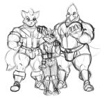 anthro avian bird boots boxer_briefs bulge canid canine canis clothed clothing cosmdevil falco_lombardi footwear fox fox_mccloud group hi_res male mammal muscular muscular_male nintendo size_difference sketch star_fox underwear wolf wolf_o&#039;donnell