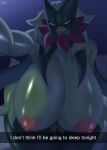 &lt;3 anthro areola big_breasts breasts female generation_9_pokemon green_body green_hair hair haiyan hi_res huge_breasts hyper hyper_breasts looking_at_viewer meowscarada nintendo nipples pokemon pokemon_(species) pupils smile solo thick_thighs