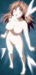  absurdres breasts brown_hair eclair eclair_(kiddy_grade) feet highres kiddy_grade large_breasts long_hair navel nude toes uncensored 