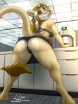 absurd_res anthro big_butt bra butt clothed clothing digital_media_(artwork) fan_character felid female hi_res lingerie link6432 lion looking_at_viewer mammal pantherine panties smile solo tongue underwear