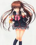  key little_busters! na-ga natsume_rin neko seifuku skirt_lift 