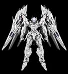  absurdres black_background full_body highres mecha ningen137 no_humans original robot simple_background wings 