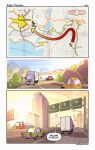 2023 anthro asinus building car comic detailed_background donkey english_text equid equine guayodraws hi_res horse inside_car julio_(julio_&amp;_poncho) mammal map mountain plant poncho_(julio_&amp;_poncho) text tree vehicle