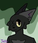 animal_humanoid anthro black_body black_fur domestic_cat fan_character felid feline felis fur grey_chest grey_chest_tuft grey_ear humanoid jellythekatt male mammal mammal_humanoid solo