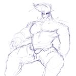 antennae_(anatomy) anthro arthropod bottomwear bulge butterfly clothed clothing comic digital_media_(artwork) edward_kamil_thorne fur hair insect lepidopteran male muscular navel nervous pants pecs scarythesustire simple_background sketch solo underwear unzipped zipper