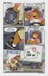 2023 angry anthro bottomwear brown_body car clothing comic detailed_background dialogue english_text equid equine guayodraws hi_res horse male mammal outside poncho_(julio_&amp;_poncho) raining shirt shorts solo text topwear vehicle wet