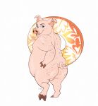 2024 anthro artist_name backsack balls basil_(urbansaint) biped butt button_ears cloven_hooves curled_tail digital_drawing_(artwork) digital_media_(artwork) domestic_pig ershd exposure_variation feet fingers floppy_ears freckles full-length_portrait genitals hand_on_hip hi_res holding_pool_toy hooved_fingers hooves looking_at_viewer looking_back looking_back_at_viewer male mammal monotone_body nude on_one_leg open_mouth open_smile overweight pink_body pool_toy portrait rear_view short_tail simple_background smile smiling_at_viewer solo standing suid suina sus_(pig) swim_ring tail three-quarter_view white_background