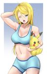  bra cleavage crossover hiby metroid pikachu pokemon samus_aran 