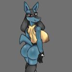 @vini_draws2 anthro female female/female generation_4_pokemon lucario nintendo pokemon pokemon_(species) sex solo