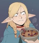 2024 arbuzbudesh blonde_hair bowl clothed clothing container delicious_in_dungeon duo elf eyebrows female fingers hair humanoid_pointy_ears marcille_donato not_furry tentacles