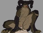 animal_genitalia bethesda_softworks claws cloaca cowgirl_position deathclaw duo fallout female female_on_top feral first_person_view from_front_position genitals human male male/female mammal on_bottom on_top scalie sex simple_background zan_fran_olan