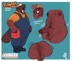 anthro anus areola backsack balls beaver bigcozyorca biped bodily_fluids body_hair brown_body brown_fur bulge clothed clothing cum cumshot detailed_bulge ejaculation english_text erection fur genital_fluids genitals glans hairy_balls hi_res humanoid_genitalia humanoid_penis male male_anthro mammal moobs navel nipples nude orgasm overweight overweight_anthro overweight_male penis plantigrade pubes rear_view rodent solo text vein veiny_penis
