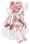 2boys androgynous ascot astolfo_(fate) astolfo_(saber)_(fate) black_bow black_footwear blush bouquet bow bridal_veil carrying carrying_person closed_mouth dress fang fate/apocrypha fate/grand_order fate_(series) flower gloves grey_hair hair_between_eyes hair_bow hair_flower hair_intakes hair_ornament haoro highres jacket long_hair looking_at_another male_focus multiple_boys open_mouth otoko_no_ko pants pink_ascot pink_bow pink_footwear pink_hair princess_carry purple_eyes red_eyes red_flower red_rose rose short_hair sieg_(fate) simple_background sketch skin_fang skirt smile suit sweatdrop thighhighs veil very_long_hair wedding_dress white_background white_dress white_gloves white_jacket white_pants white_skirt white_suit white_thighhighs yaoi 